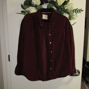 Burgundy Corduroy Women Shirt